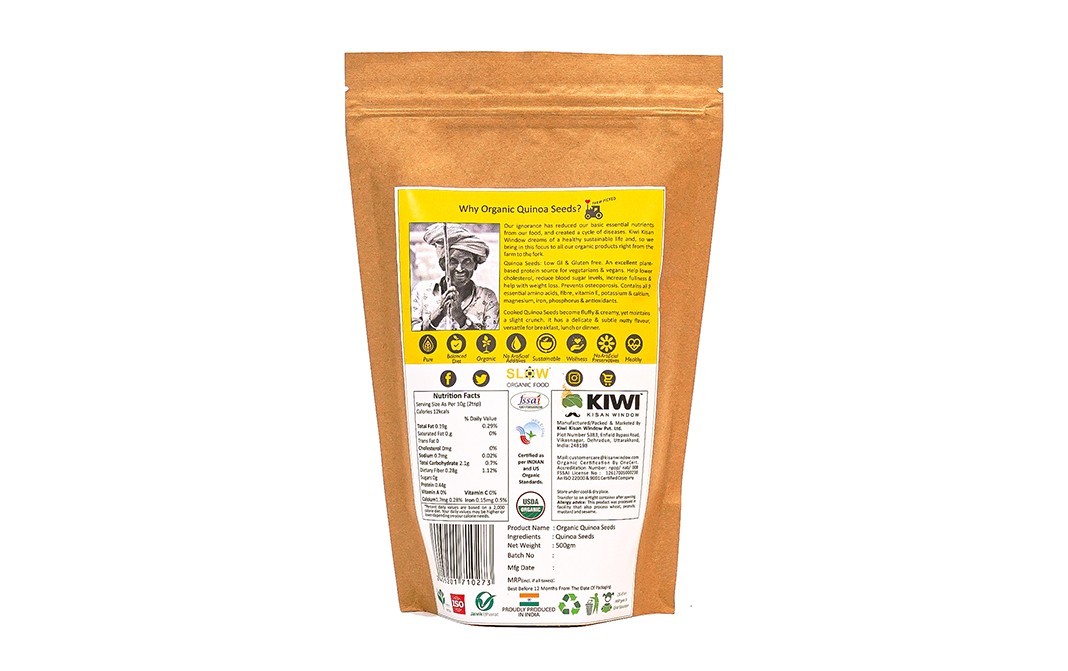 Kiwi Kisan Window Organic Quinoa White    Pack  500 grams